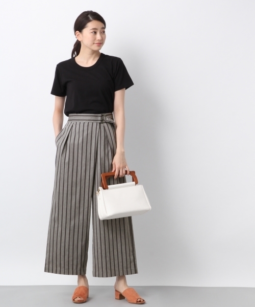 LEPSIM(レプシィム)の「C/Lガララップワイドパンツ 785570(その他パンツ・レディース・ベージュ/ネイビー/ストライプ・MEDIUM/LARGE)」の16枚目の写真