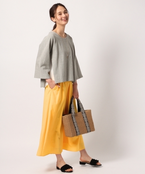 GLOBAL WORK(グローバルワーク)の「【WEB LIMITED】フライスサイドキリカエ8分袖/783437(Tシャツ/カットソー・レディース・ホワイト/ライトグレー/ライトピンク/ネイビー・MEDIUM/LARGE)」の5枚目の写真