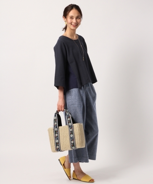 GLOBAL WORK(グローバルワーク)の「【WEB LIMITED】フライスサイドキリカエ8分袖/783437(Tシャツ/カットソー・レディース・ホワイト/ライトグレー/ライトピンク/ネイビー・MEDIUM/LARGE)」の9枚目の写真