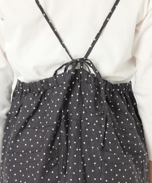 studio CLIP（スタディオクリップ）の「【WEB限定販売】フレンチリネンドットサロペット（サロペット/オーバーオール・レディース・ブラック/カーキ/ネイビー・MEDIUM/LARGE）」の5枚目の写真