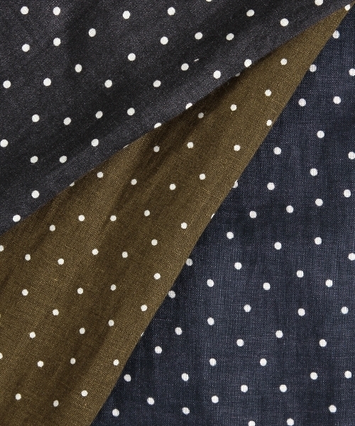 studio CLIP（スタディオクリップ）の「【WEB限定販売】フレンチリネンドットサロペット（サロペット/オーバーオール・レディース・ブラック/カーキ/ネイビー・MEDIUM/LARGE）」の4枚目の写真