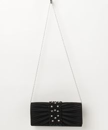 STYLEBLOCK | フラワービーズプリーツ大きめパーティークラッチバッグ(クラッチバッグ)
