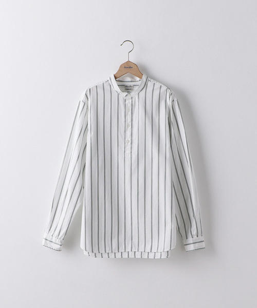 Steven Alan（スティーブンアラン）の「＜Steven Alan＞STRIPE BAND COLLAR PULLOVER SHIRT-BOLD/シャツ（シャツ/ブラウス・メンズ・コバルトブルー/ケリー・SMALL/MEDIUM/LARGE/X-LARGE）」の10枚目の写真