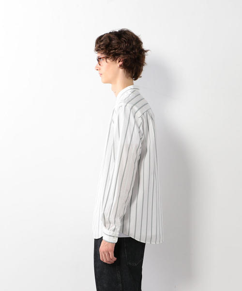 Steven Alan（スティーブンアラン）の「＜Steven Alan＞STRIPE BAND COLLAR PULLOVER SHIRT-BOLD/シャツ（シャツ/ブラウス・メンズ・コバルトブルー/ケリー・SMALL/MEDIUM/LARGE/X-LARGE）」の6枚目の写真