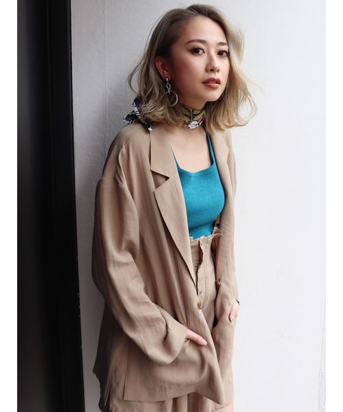 MURUA(ムルーア)の「シアージャケット(テーラードジャケット・レディース・ブラック/ベージュ/その他1・FREE)」の3枚目の写真