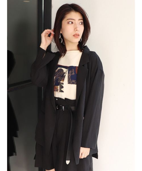 MURUA(ムルーア)の「シアージャケット(テーラードジャケット・レディース・ブラック/ベージュ/その他1・FREE)」の2枚目の写真