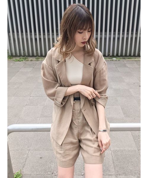 MURUA(ムルーア)の「シアージャケット(テーラードジャケット・レディース・ブラック/ベージュ/その他1・FREE)」の7枚目の写真