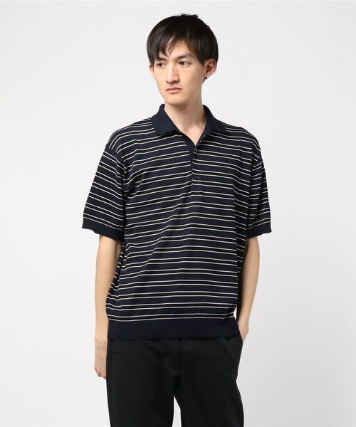 Traditional Weatherwear（トラディショナルウェザーウェア）の「【MEN'S】KNIT POLO（ポロシャツ・メンズ・ブルー系その他/ブルー系その他2/ブラック×ホワイト・M/S/L）」の3枚目の写真
