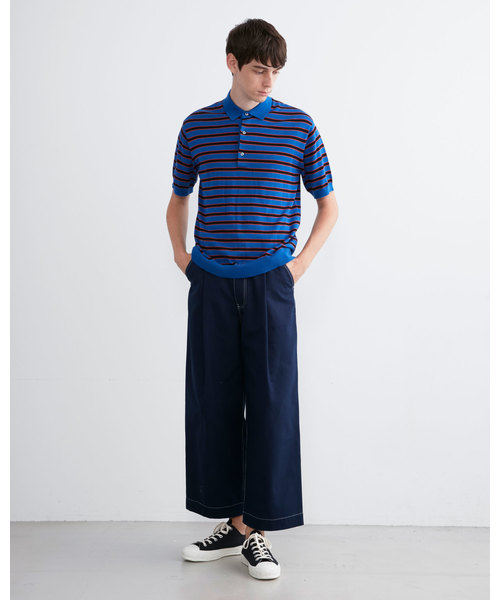 Traditional Weatherwear（トラディショナルウェザーウェア）の「【MEN'S】KNIT POLO（ポロシャツ・メンズ・ブルー系その他/ブルー系その他2/ブラック×ホワイト・M/S/L）」の4枚目の写真