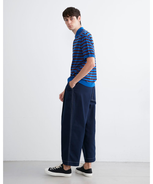 Traditional Weatherwear（トラディショナルウェザーウェア）の「【MEN'S】KNIT POLO（ポロシャツ・メンズ・ブルー系その他/ブルー系その他2/ブラック×ホワイト・M/S/L）」の5枚目の写真