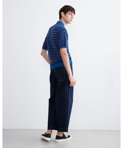 Traditional Weatherwear（トラディショナルウェザーウェア）の「【MEN'S】KNIT POLO（ポロシャツ・メンズ・ブルー系その他/ブルー系その他2/ブラック×ホワイト・M/S/L）」の6枚目の写真