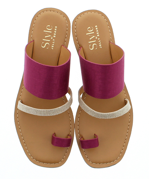 JELLY BEANS（ジェリービーンズ）の「コンビカラートングサンダル(115-8213)JELLY BEANS(ジェリービーンズ)（サンダル・レディース・ブラック/ダークブラウン/カーキ/パープル・LL/S/M/L）」の4枚目の写真