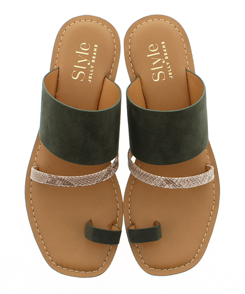 JELLY BEANS（ジェリービーンズ）の「コンビカラートングサンダル(115-8213)JELLY BEANS(ジェリービーンズ)（サンダル・レディース・ブラック/ダークブラウン/カーキ/パープル・LL/S/M/L）」の3枚目の写真