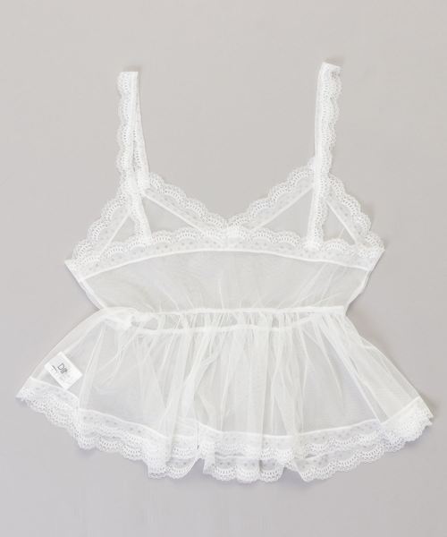 DING（ディング）の「DING/レ－スキャミソ－ル（キャミソール・レディース・ホワイト/ブラック・FREE）」の3枚目の写真