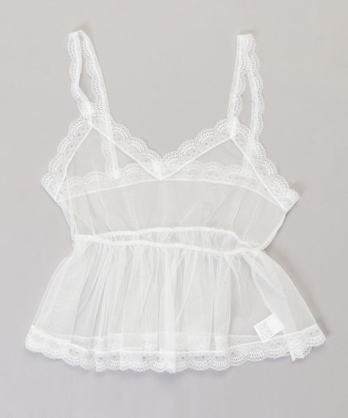 DING（ディング）の「DING/レ－スキャミソ－ル（キャミソール・レディース・ホワイト/ブラック・FREE）」の4枚目の写真