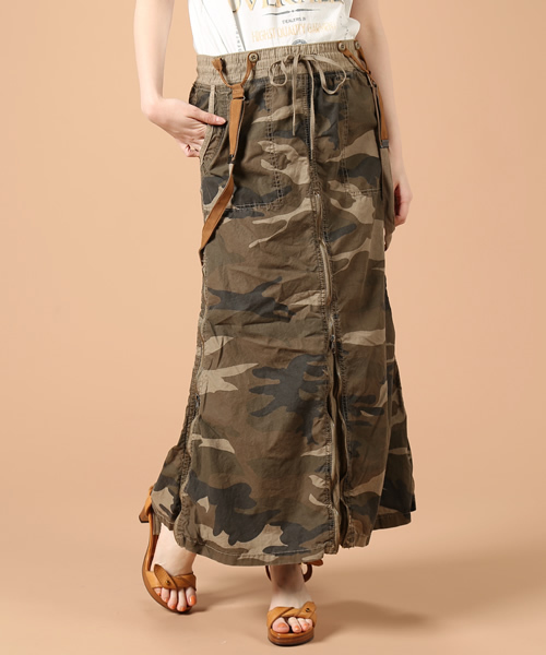 goa（ゴア）の「サスペンダー付硫化スライダーL/SK（スカート・レディース・モカ/ベージュ/カーキ/カモフラージュ・FREE）」の4枚目の写真