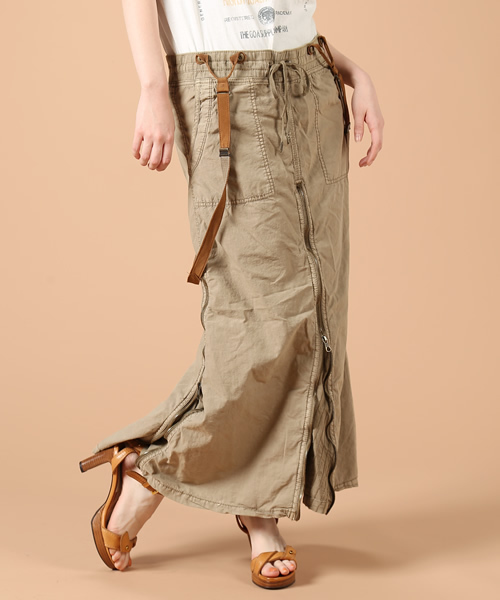 goa（ゴア）の「サスペンダー付硫化スライダーL/SK（スカート・レディース・モカ/ベージュ/カーキ/カモフラージュ・FREE）」の2枚目の写真