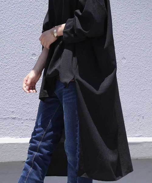 antiqua（アンティカ）の「Ｖネックワイドトップス（Tシャツ/カットソー・レディース・ブラック/オフホワイト/モカ・FREE）」の11枚目の写真