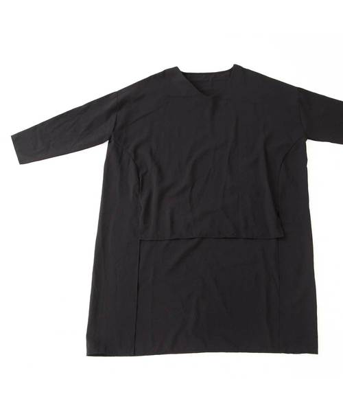 antiqua（アンティカ）の「Ｖネックワイドトップス（Tシャツ/カットソー・レディース・ブラック/オフホワイト/モカ・FREE）」の12枚目の写真