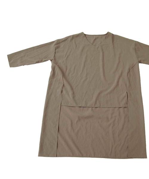 antiqua（アンティカ）の「Ｖネックワイドトップス（Tシャツ/カットソー・レディース・ブラック/オフホワイト/モカ・FREE）」の14枚目の写真