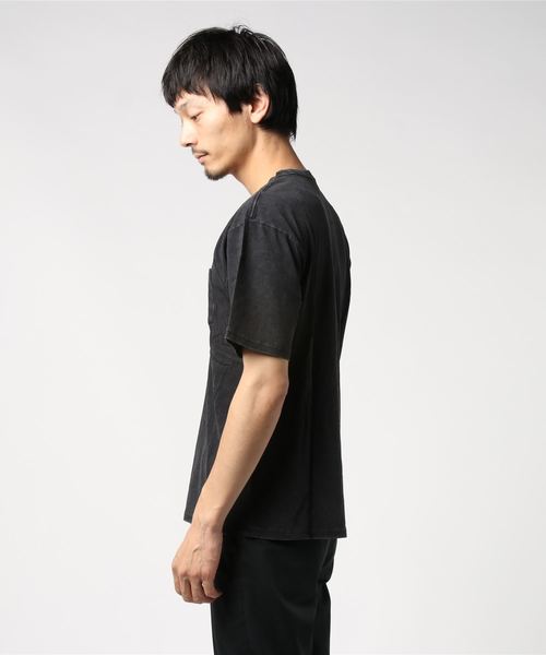 PARKS TOKYO SELECT（パークストウキョウセレクト）の「【BS】天竺 ストーンウォッシュ加工 ポケループ 半袖カットソー（Tシャツ/カットソー・メンズ・ベージュ/ライトピンク/ホワイト/ブラック/サックスブルー/ネイビー・LARGE/MEDIUM）」の8枚目の写真