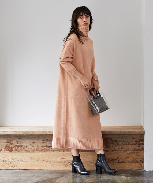 セール】ウールビックタートルニットワンピース（ワンピース）｜ADAM