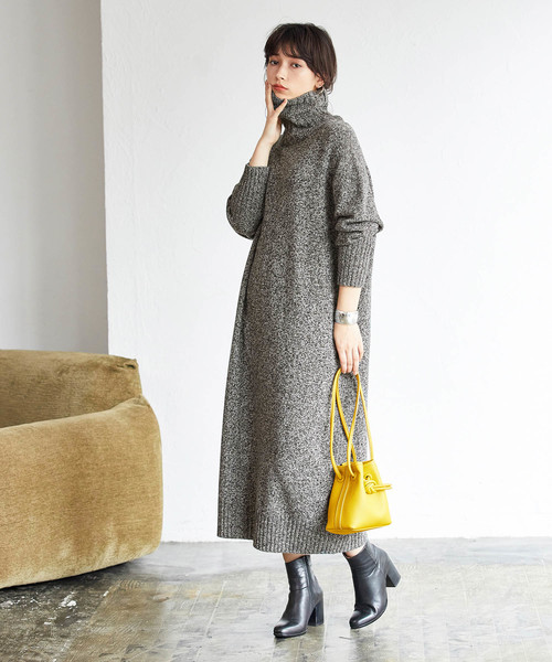 セール ワンピース ワンピース ウールビックタートルニットワンピース ワンピース Adam Et Et Rope アダムエロペ のファッション