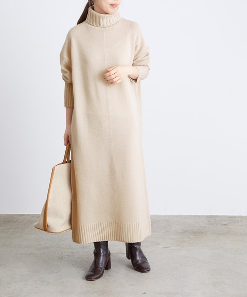 セール】ウールビックタートルニットワンピース（ワンピース）｜ADAM