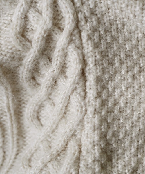 select MOCA（セレクトモカ）の「ランダムケーブル編みニットカーディガン（カーディガン/ボレロ・レディース・ベージュ/アイボリー/ブラウン・FREE）」の10枚目の写真