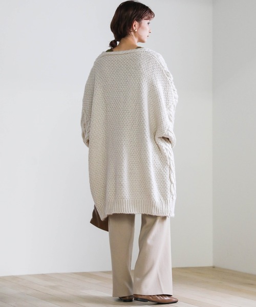 ランダムケーブル編みニットカーディガン（カーディガン/ボレロ