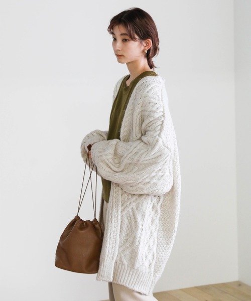 定価10万円❗️HODAKOVA ニットカーディガン ランダムケーブル編みニットカーディガン（カーディガン/ボレロ