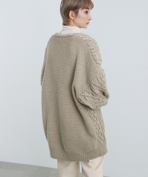 select MOCA（セレクトモカ）の「ランダムケーブル編みニットカーディガン（カーディガン/ボレロ・レディース・ベージュ/アイボリー/ブラウン・FREE）」の22枚目の写真