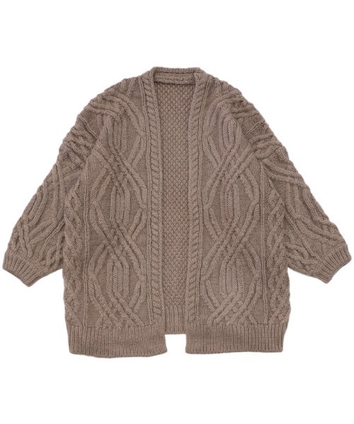 select MOCA（セレクトモカ）の「ランダムケーブル編みニットカーディガン（カーディガン/ボレロ・レディース・ベージュ/アイボリー/ブラウン・FREE）」の8枚目の写真