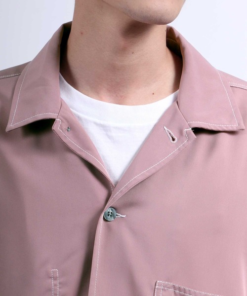 SITRY（シトリー）の「ステッチングCPOシャツジャケット<ビッグシルエット>（シャツ/ブラウス・メンズ・ブラック/ベージュ/ブラウン/ピンク・M/L）」の9枚目の写真