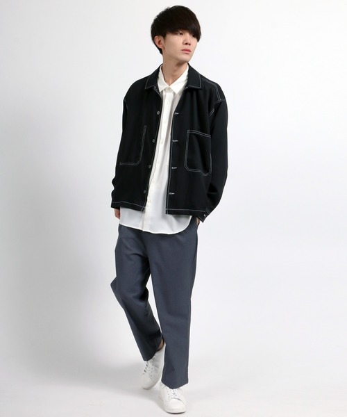 SITRY（シトリー）の「ステッチングCPOシャツジャケット<ビッグシルエット>（シャツ/ブラウス・メンズ・ブラック/ベージュ/ブラウン/ピンク・M/L）」の18枚目の写真