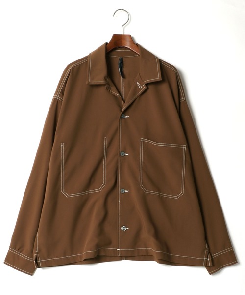 SITRY（シトリー）の「ステッチングCPOシャツジャケット<ビッグシルエット>（シャツ/ブラウス・メンズ・ブラック/ベージュ/ブラウン/ピンク・M/L）」の20枚目の写真