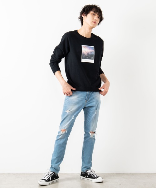 WEGO（ウィゴー）の「WEGO/フォトボックスモノトーンプルオーバー（スウェット・メンズ・ホワイト/ブラック・SMALL/MEDIUM/LARGE）」の14枚目の写真