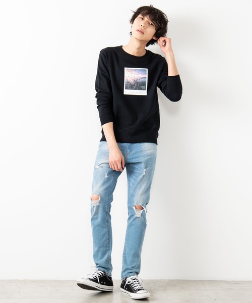 WEGO（ウィゴー）の「WEGO/フォトボックスモノトーンプルオーバー（スウェット・メンズ・ホワイト/ブラック・SMALL/MEDIUM/LARGE）」の13枚目の写真