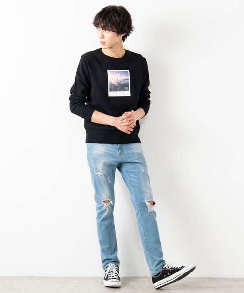 WEGO（ウィゴー）の「WEGO/フォトボックスモノトーンプルオーバー（スウェット・メンズ・ホワイト/ブラック・SMALL/MEDIUM/LARGE）」の12枚目の写真