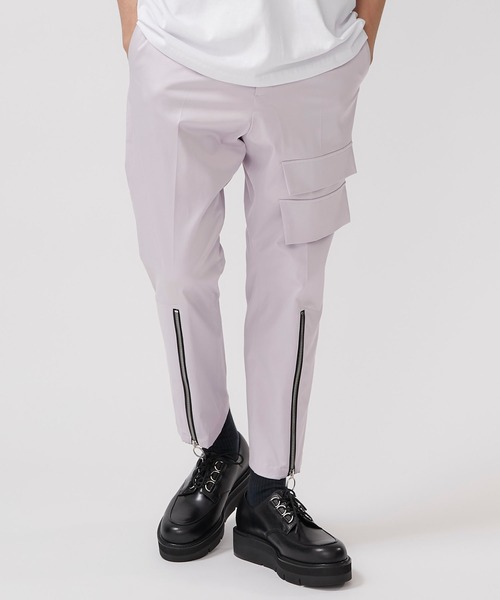liberum(リベルム)の「【LIBERUM】ジップクロップドパンツ / 2020SS-PT05(スラックス・メンズ・ラベンダー/ブラック・1/2)」の7枚目の写真