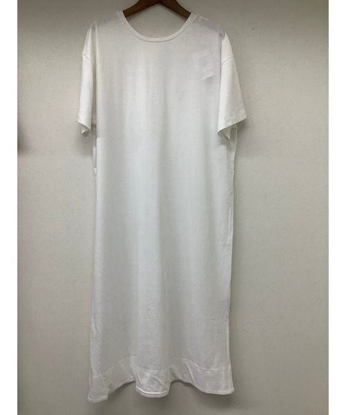 ulu（ウル）の「Organic cotton backslit 2way onepiece（ワンピース・レディース・ホワイト/キャメル・FREE）」の7枚目の写真