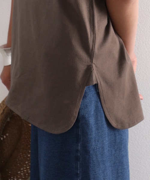 classicalelf（クラシカルエルフ）の「キッズ サイドスリット入りビッグシルエットミドル丈無地Tシャツ(半袖)（Tシャツ/カットソー・キッズ・ブラウン/ブラック/ベージュ/ホワイト・130/140/150/160）」の12枚目の写真