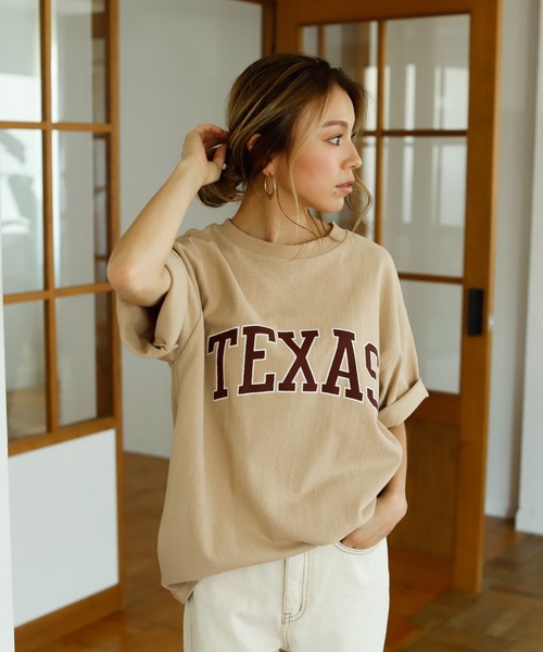 Auntie Rosa Holiday（アンティローザホリデー）の「TEXASヘヴィーウェイトコットンTEE（Tシャツ/カットソー・レディース・ネイビー/ベージュ/ナチュラル/チャコールグレー・FREE）」の3枚目の写真