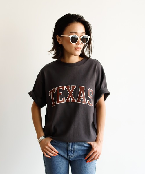 Auntie Rosa Holiday（アンティローザホリデー）の「TEXASヘヴィーウェイトコットンTEE（Tシャツ/カットソー・レディース・ネイビー/ベージュ/ナチュラル/チャコールグレー・FREE）」の22枚目の写真