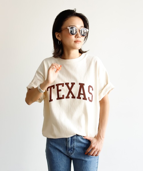 Auntie Rosa Holiday（アンティローザホリデー）の「TEXASヘヴィーウェイトコットンTEE（Tシャツ/カットソー・レディース・ネイビー/ベージュ/ナチュラル/チャコールグレー・FREE）」の8枚目の写真