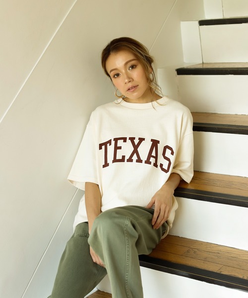 Auntie Rosa Holiday（アンティローザホリデー）の「TEXASヘヴィーウェイトコットンTEE（Tシャツ/カットソー・レディース・ネイビー/ベージュ/ナチュラル/チャコールグレー・FREE）」の12枚目の写真