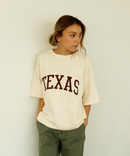 Auntie Rosa Holiday（アンティローザホリデー）の「TEXASヘヴィーウェイトコットンTEE（Tシャツ/カットソー・レディース・ネイビー/ベージュ/ナチュラル/チャコールグレー・FREE）」の10枚目の写真