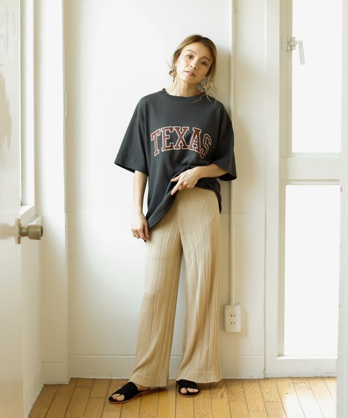 Auntie Rosa Holiday（アンティローザホリデー）の「TEXASヘヴィーウェイトコットンTEE（Tシャツ/カットソー・レディース・ネイビー/ベージュ/ナチュラル/チャコールグレー・FREE）」の19枚目の写真