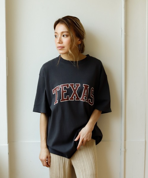 Auntie Rosa Holiday（アンティローザホリデー）の「TEXASヘヴィーウェイトコットンTEE（Tシャツ/カットソー・レディース・ネイビー/ベージュ/ナチュラル/チャコールグレー・FREE）」の21枚目の写真