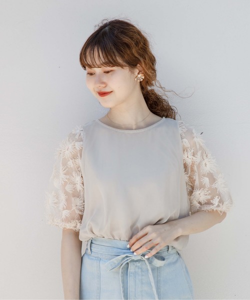 flower（フラワー）の「サンフラワートップ（シャツ/ブラウス・レディース・アイボリー/ピンク・FREE）」の2枚目の写真